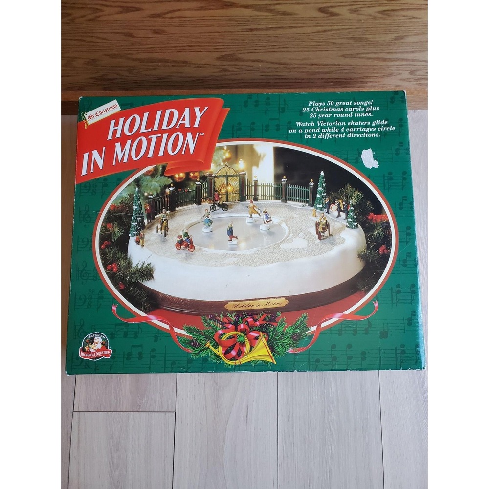 Vintage 1996 Mr Christmas Holiday In Motion Large White Musical Village 28701 l